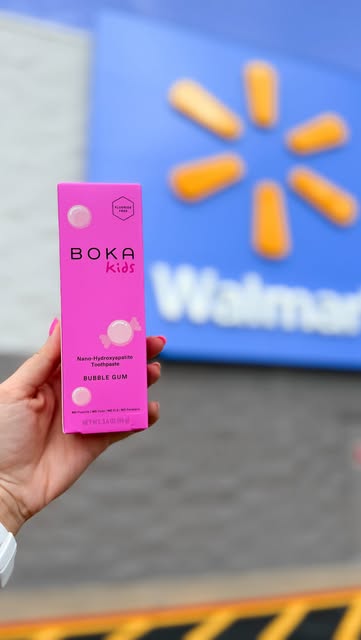 I’ve partnered with Boka for back-to-school! We grabbed the new Boka Kids Bubble Gum Toothpaste at Walmart and it’s alre